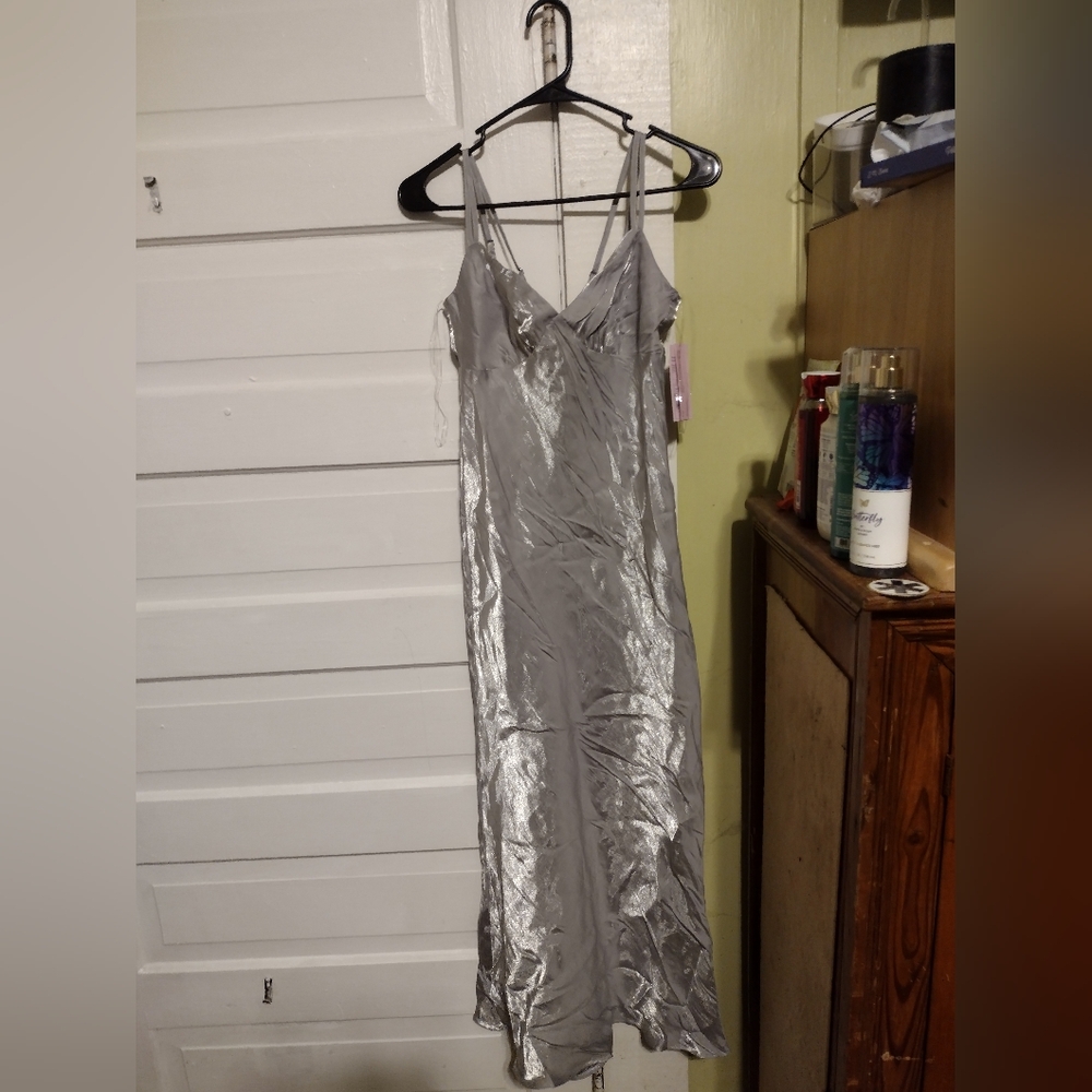 NWT Iridescent Maxi Slip Dress